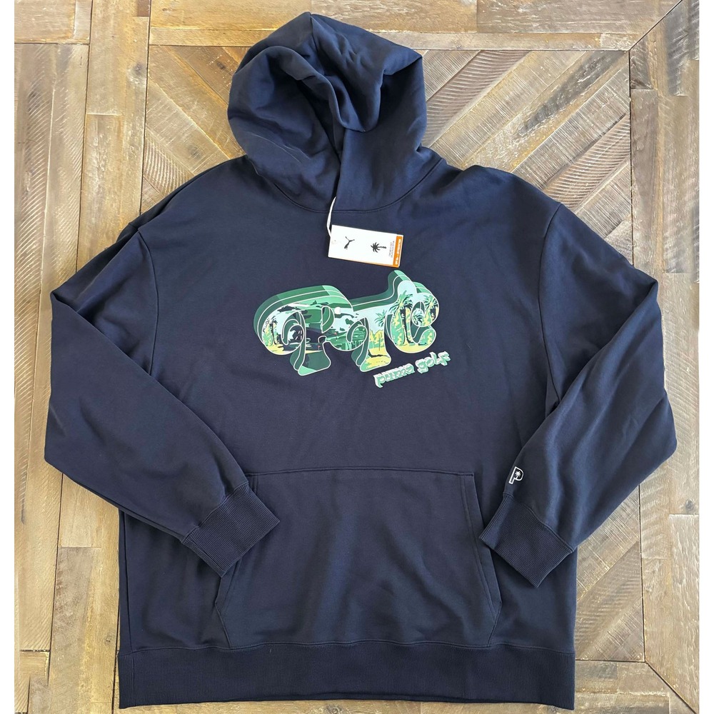PUMA x PTC Palm Tree Crew Golf Hoodie Deep Marine Navy Blue 629568 01 Mens XXL